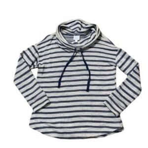 Sunday Navy & Gray Striped Cowl Neck Sweater – Size Small